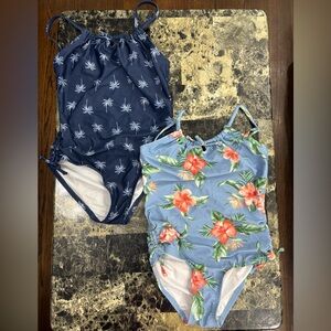 Tropical Floral and Palm Print Swimsuit Bundle